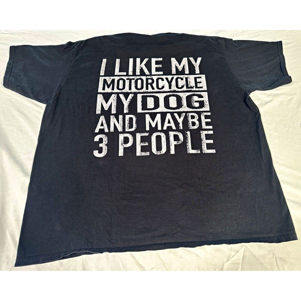 Men’s 2XL Funny Motorcycle My Dog & Maybe 3 People T-Shirt